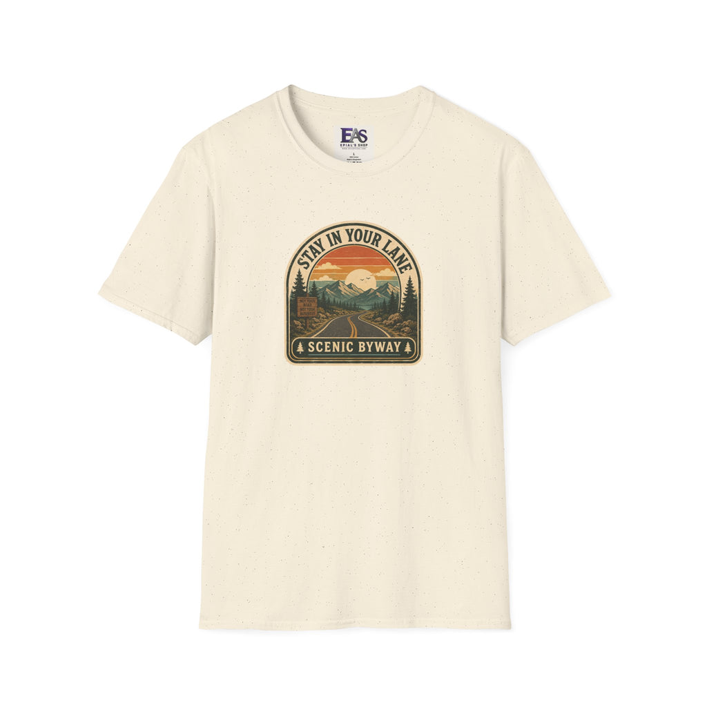 Stay in Your Lane Scenic Byway Unisex T-Shirt | Retro Road Trip Graphic Tee