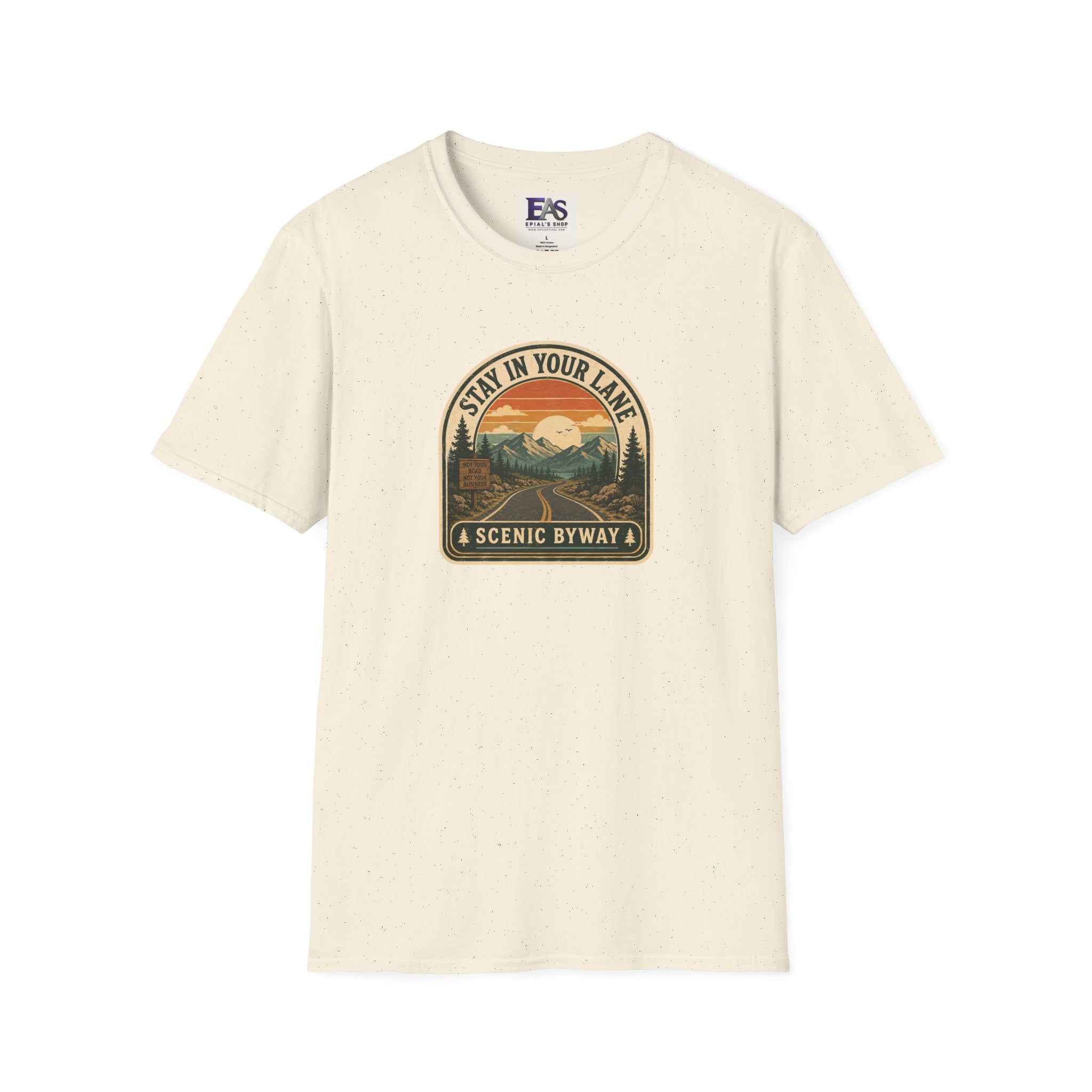 Stay in Your Lane Scenic Byway Unisex T-Shirt | Retro Road Trip Graphic Tee