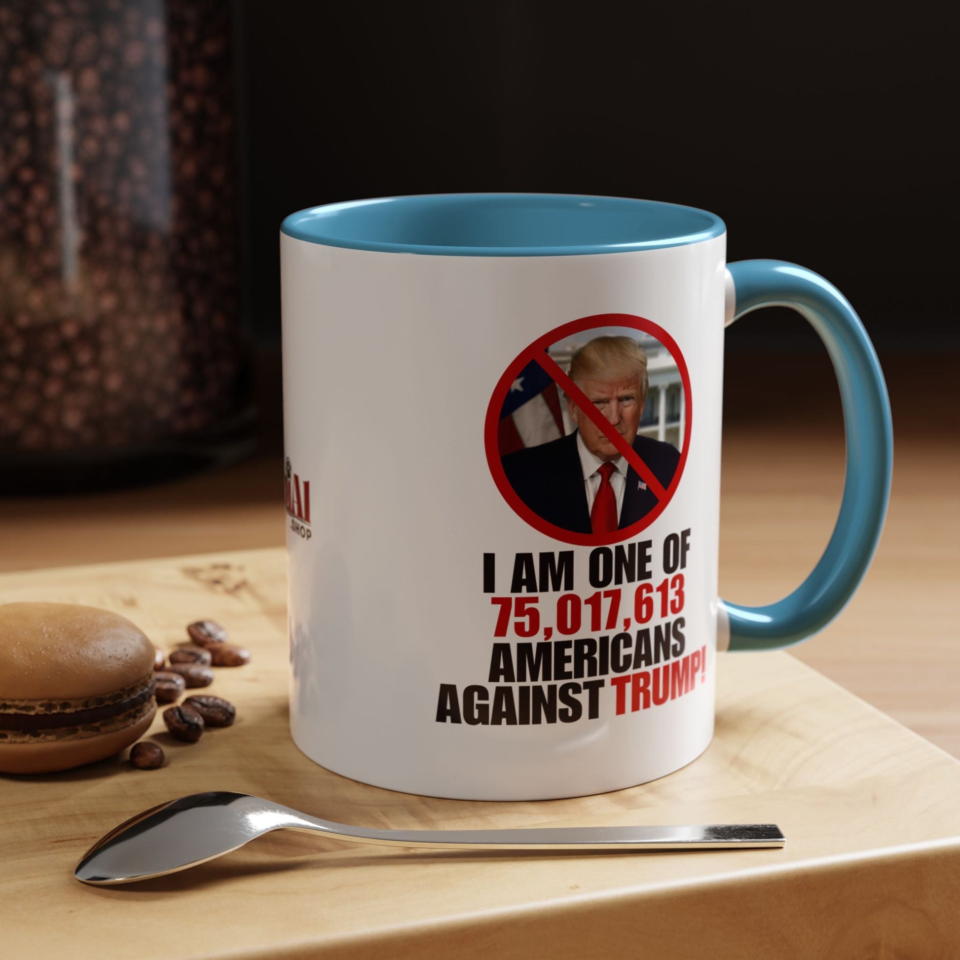 Political Protest Accent Coffee Mug - 'One of 75,017,613 Americans Against Trump" 11oz & 15oz Printify