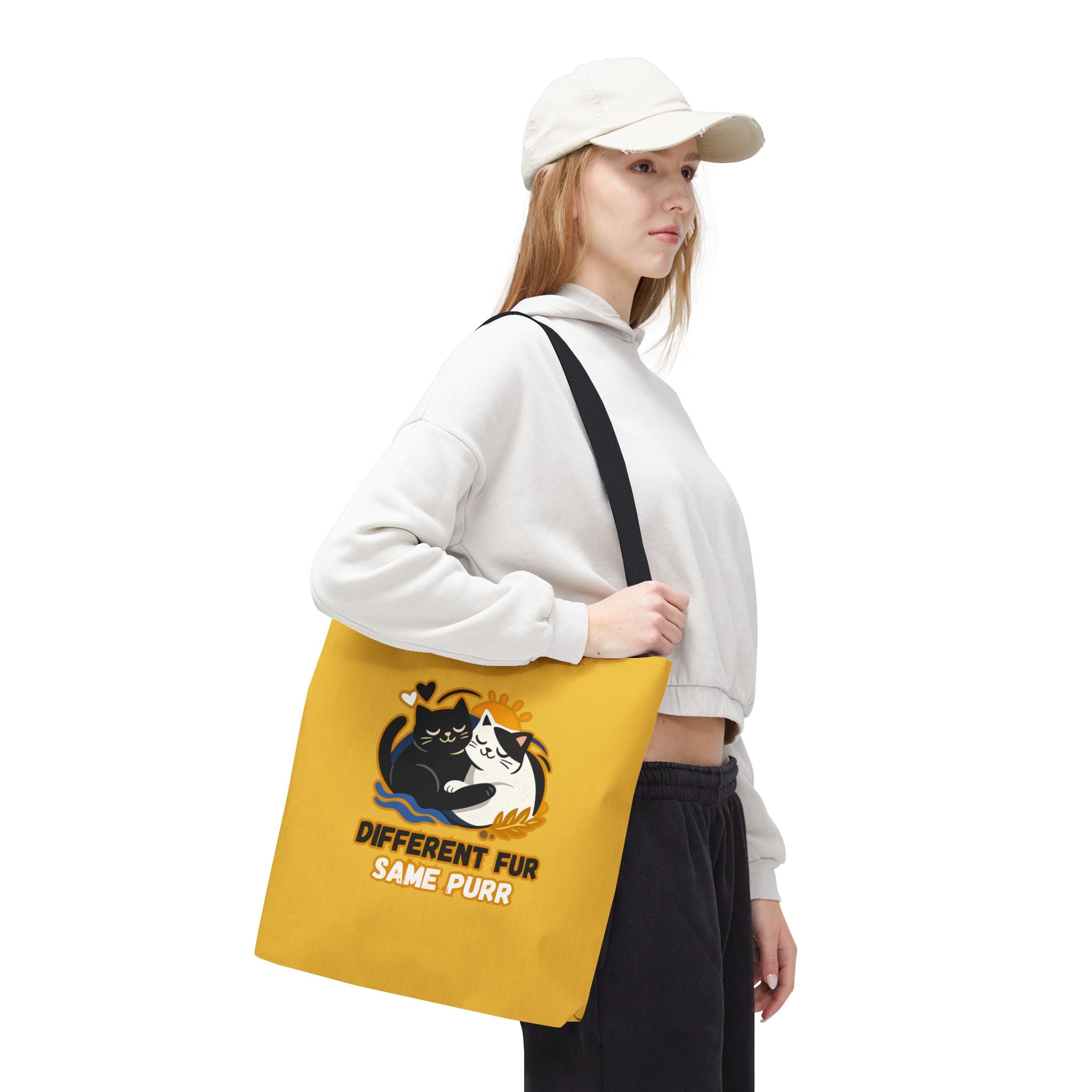 Different Fur, Same Purr Cat Tote Bag – Cozy Friendship Market Bag