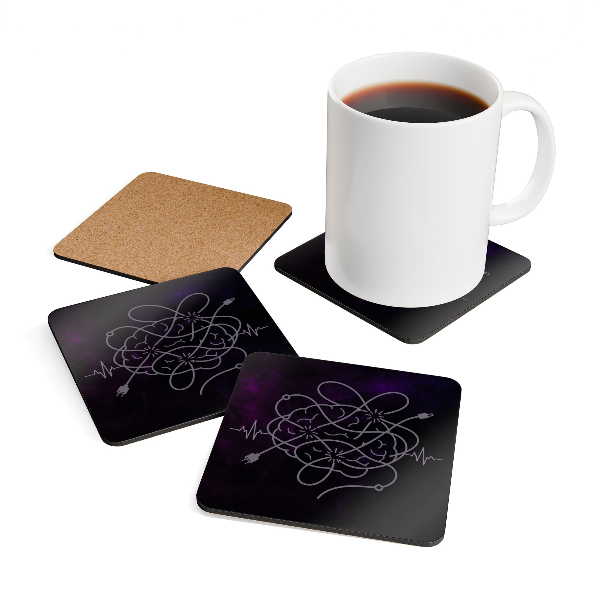 Tangled Brain Epilepsy Awareness Coaster Set