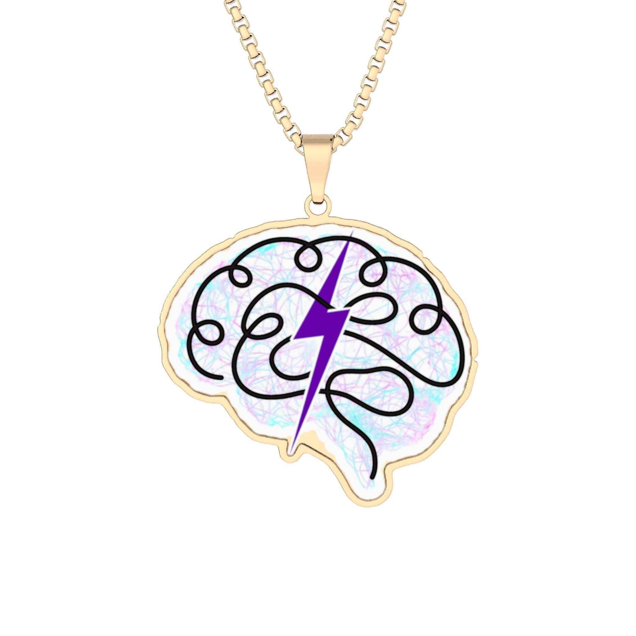 Purple Storm Brain Necklace | Epilepsy Awareness Pendant