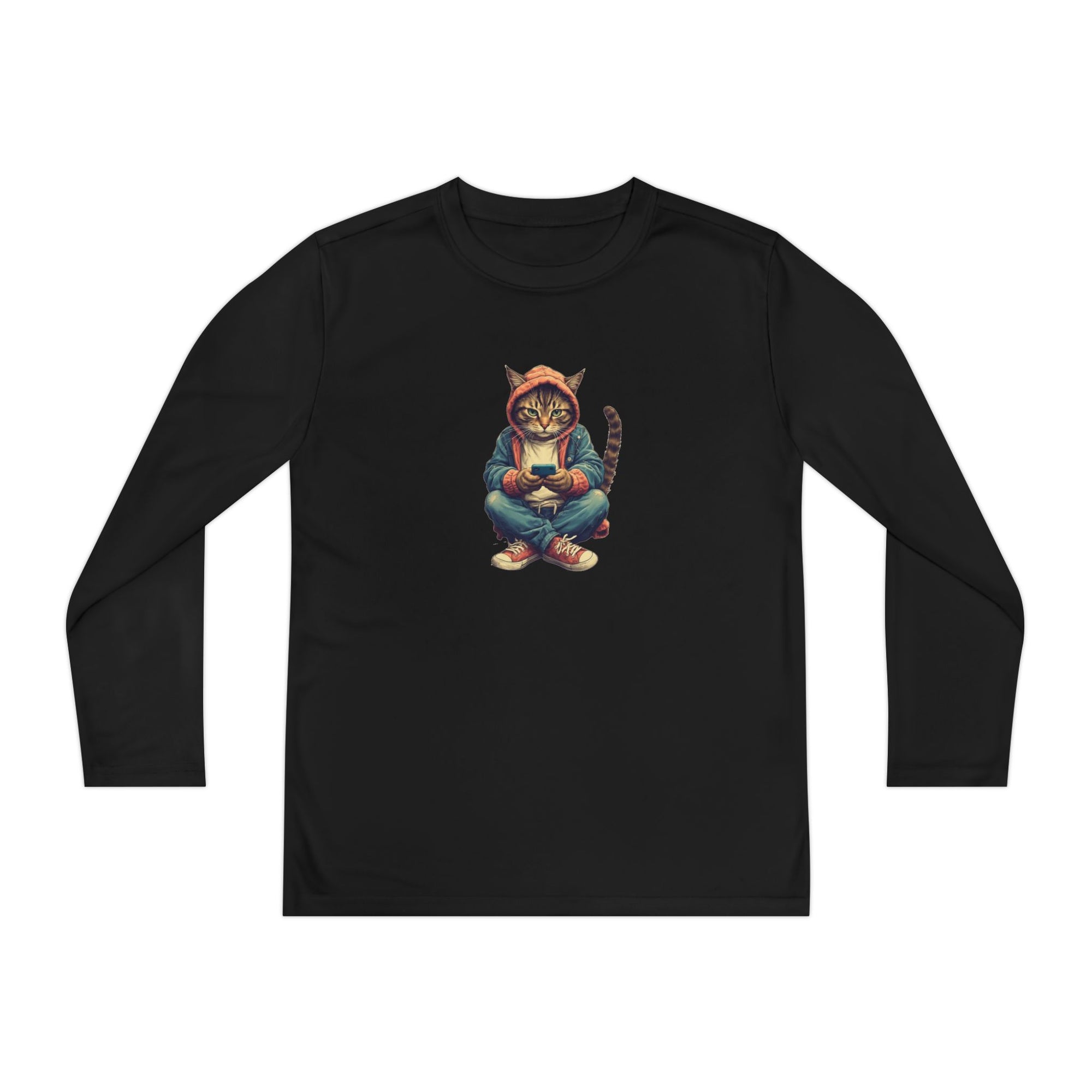 Popular Cat Lover's Youth Long Sleeve Tee, Cute Cat Apparel