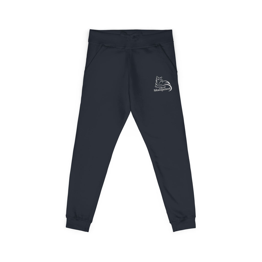 Lap of Management Embroidered Cat Fleece Joggers