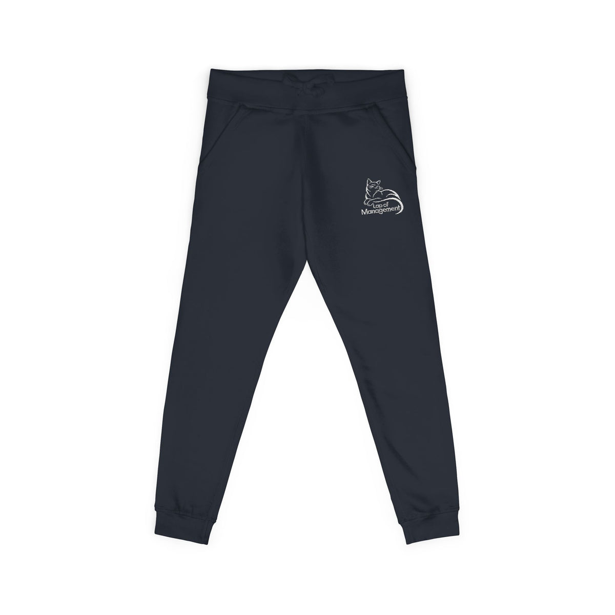 Lap of Management Embroidered Cat Fleece Joggers