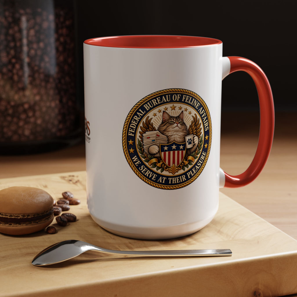 Federal Bureau of Feline Affairs Mug | Funny Cat Government Parody Coffee Cup | 11oz & 15oz