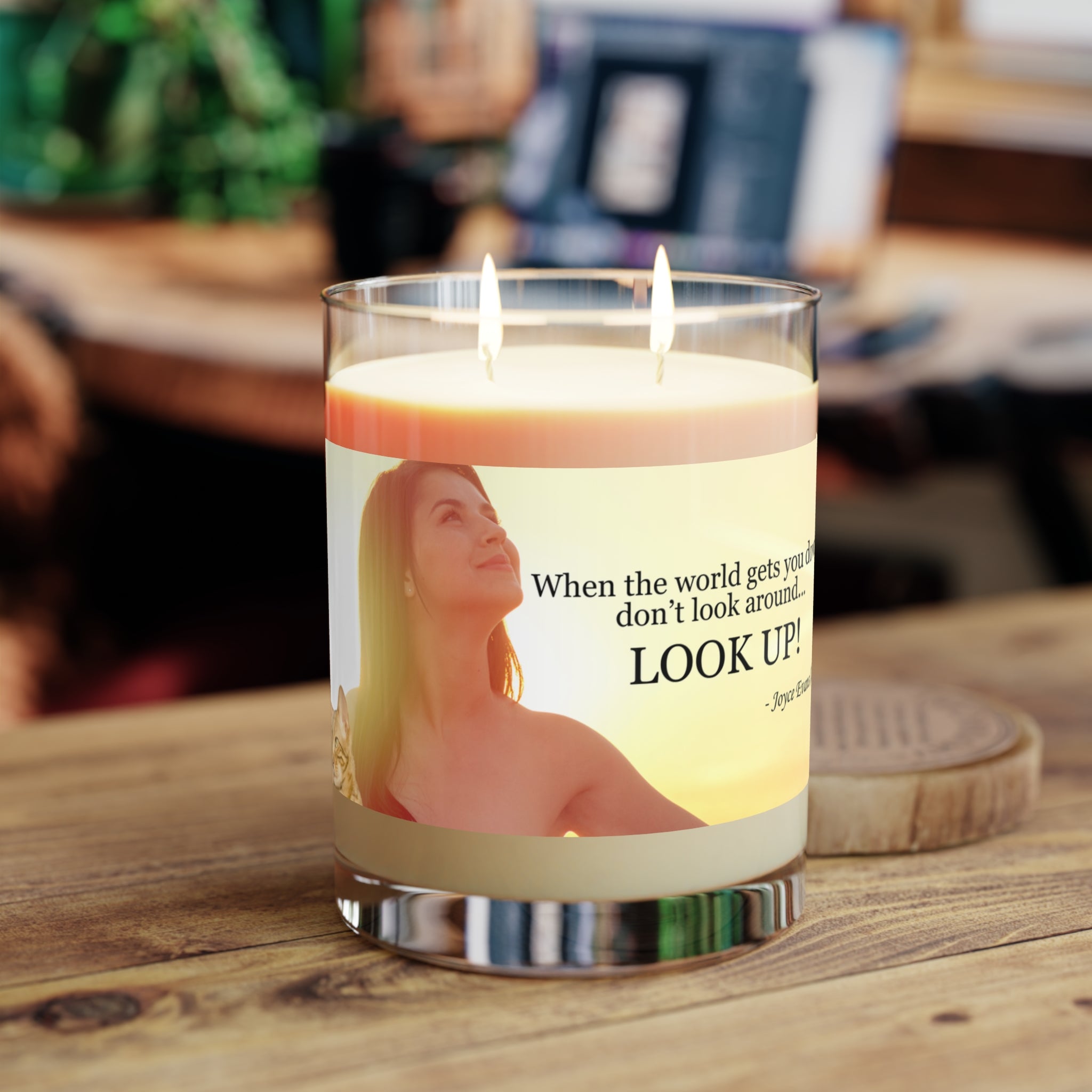 Photo depicting the ​Don't Look Around - Look Up Scented Candle - Full Glass, 11oz from EpiAl's Shop.