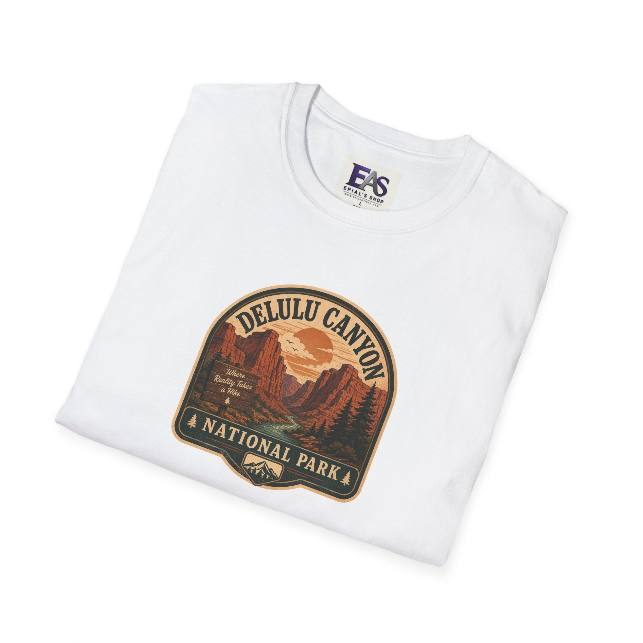 Delulu Canyon National Park Unisex T-Shirt | Funny Retro National Park Parody Tee