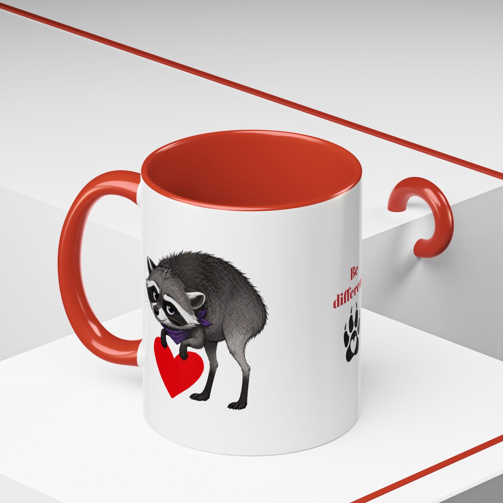 Jimothy “Be Different” Raccoon Mug