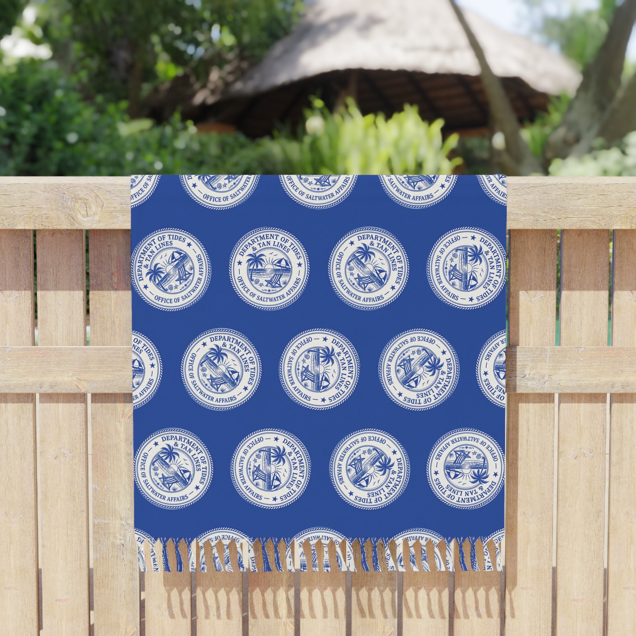 Department of Tides & Tan Lines Beach Blanket – Coastal Seal Boho Towel, Office of Saltwater Affairs