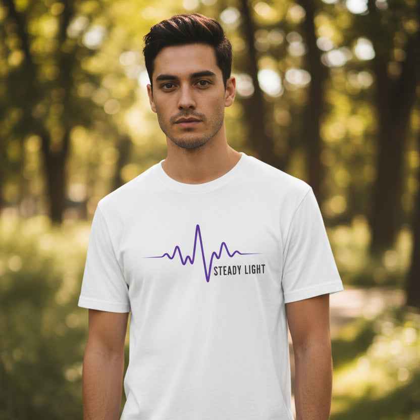 Steady Light EEG Wave T-Shirt – Minimal Epilepsy Awareness Graphic Tee