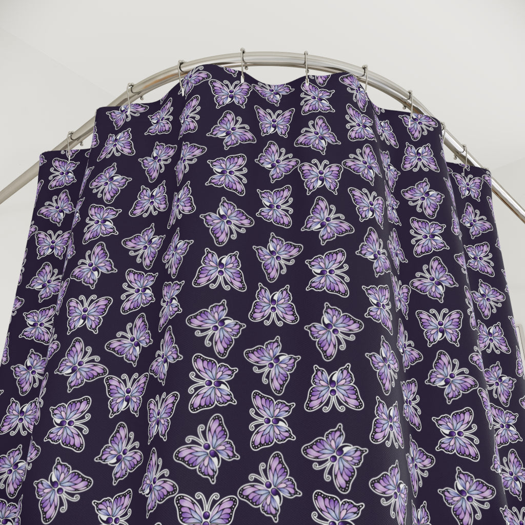 Semicolon Butterfly Suicide Awareness Shower Curtain