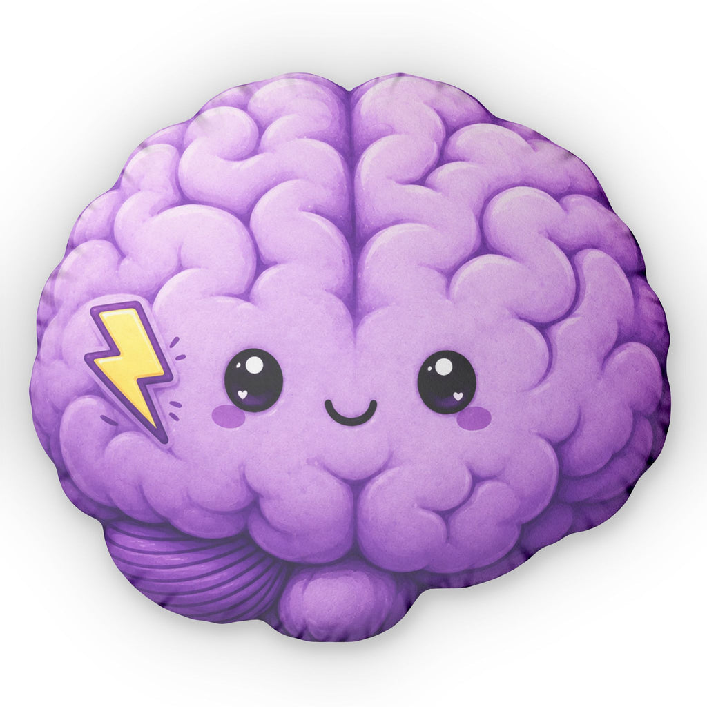 Little Spark Purple Brain Shaped Pillow | Kids Epilepsy Awareness Plush Cushion