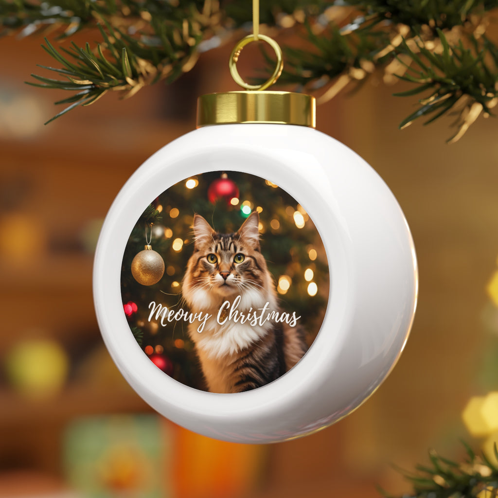 Meowy Christmas Ball Ornament