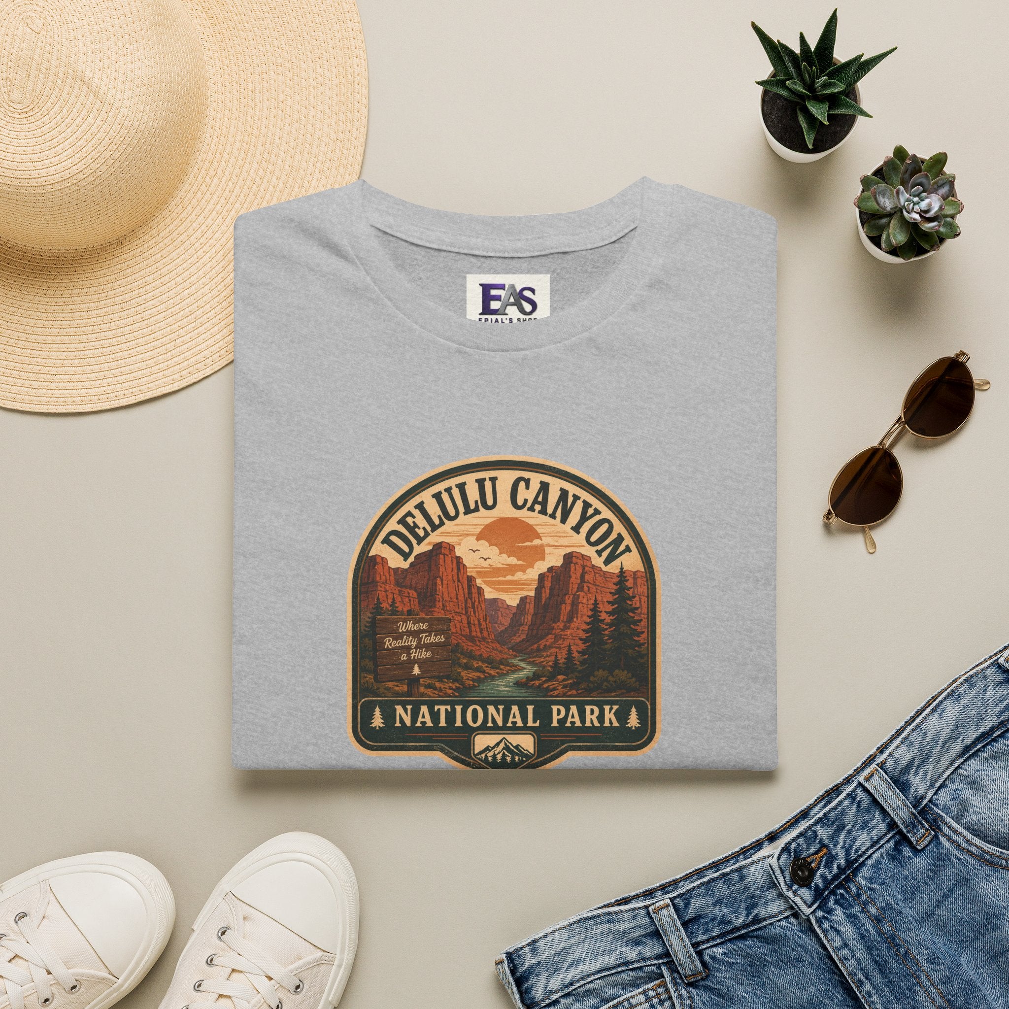 Delulu Canyon National Park Unisex T-Shirt | Funny Retro National Park Parody Tee