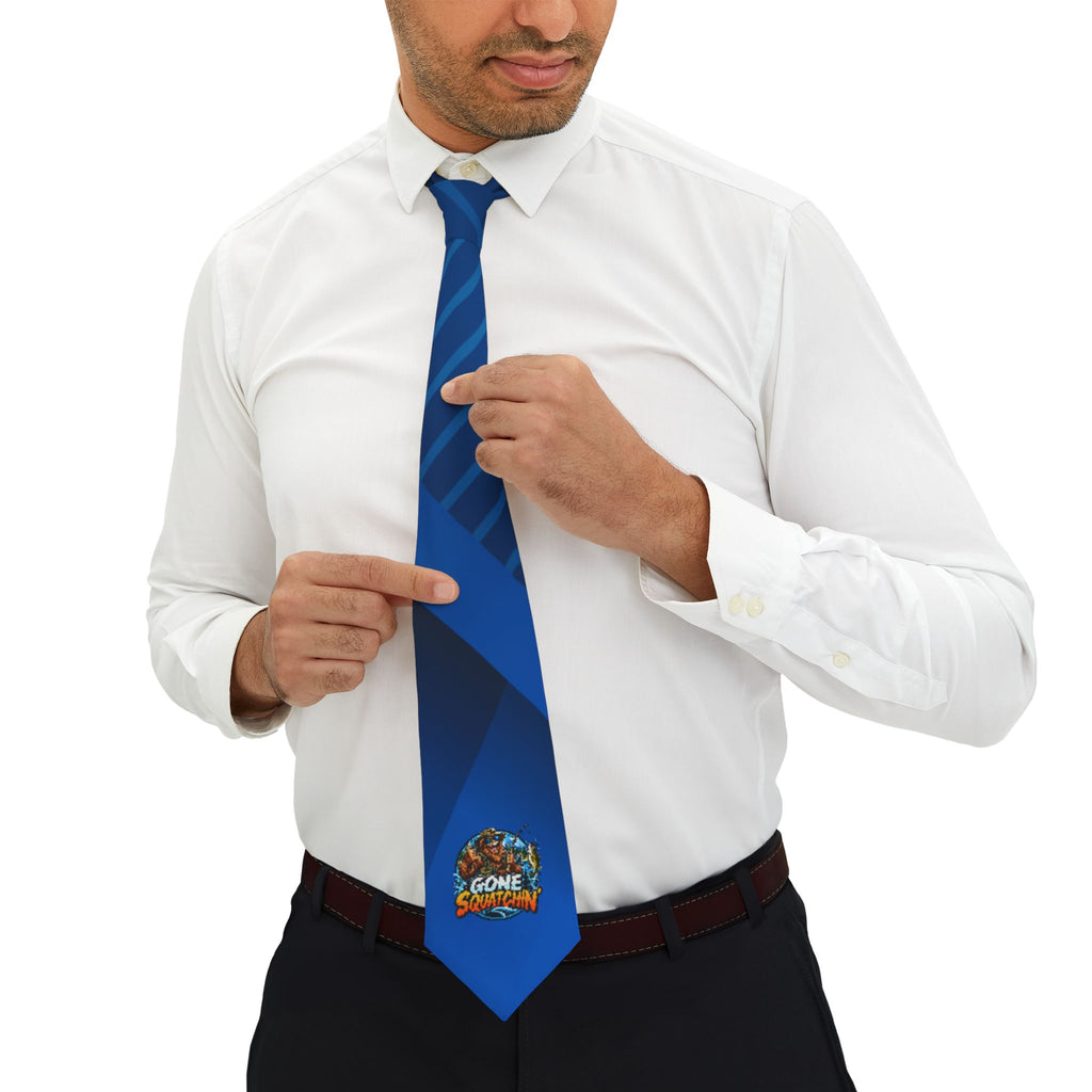 Gone Squatchin’ Bigfoot Fishing Necktie – Sasquatch Fisherman Tie, Funny Cryptid Gift