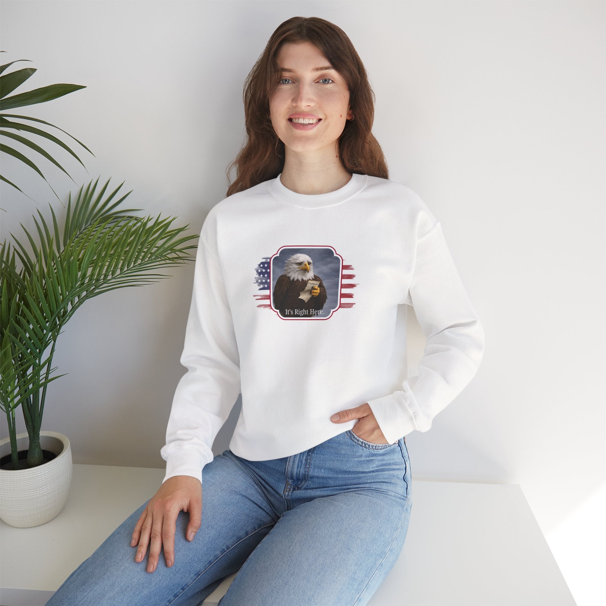 “It’s Right Here” Political Parody Crewneck Sweatshirt