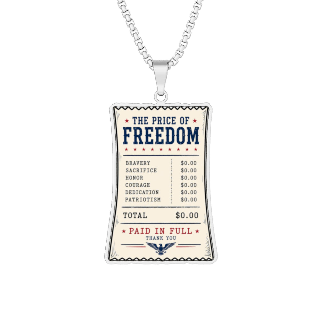 Price of Freedom Receipt Necklace | Paid in Full Americana Jewelry