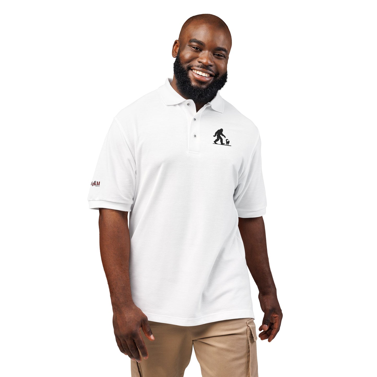 Classic Sasquatch's Cat Embroidered Unisex Polo Shirt