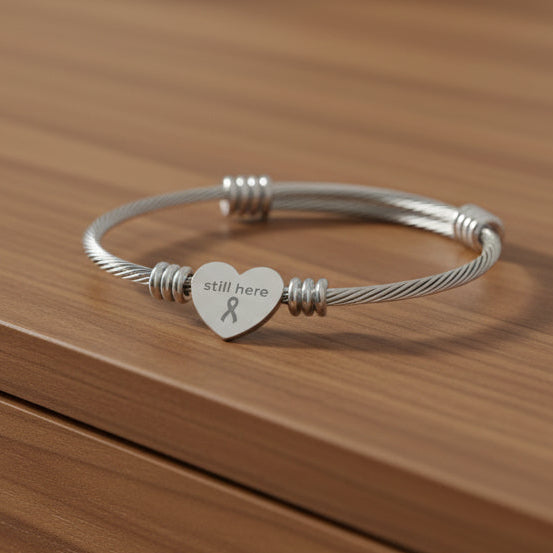 Still Here – Braided Heart Cuff Bracelet