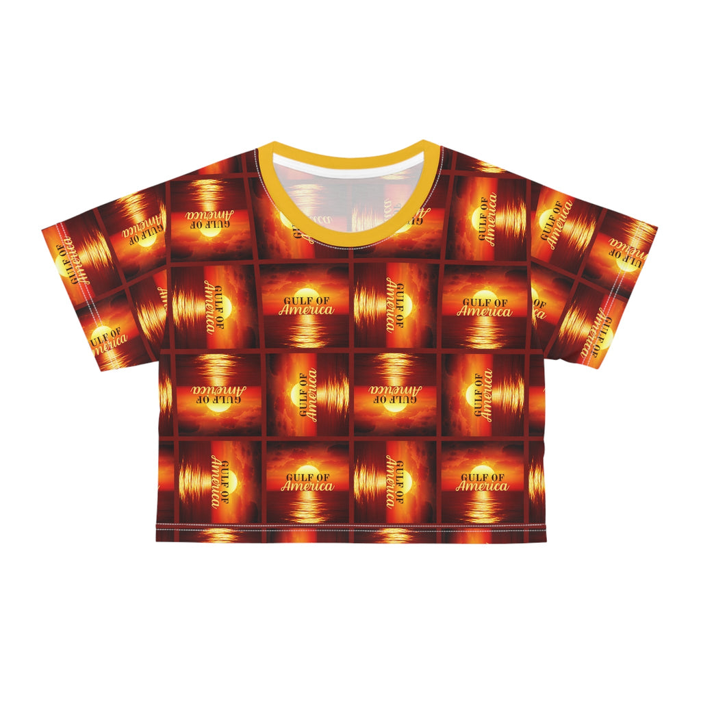 Vibrant 'Gulf of America' Graphic Crop Tee for Summer Vibes Printify