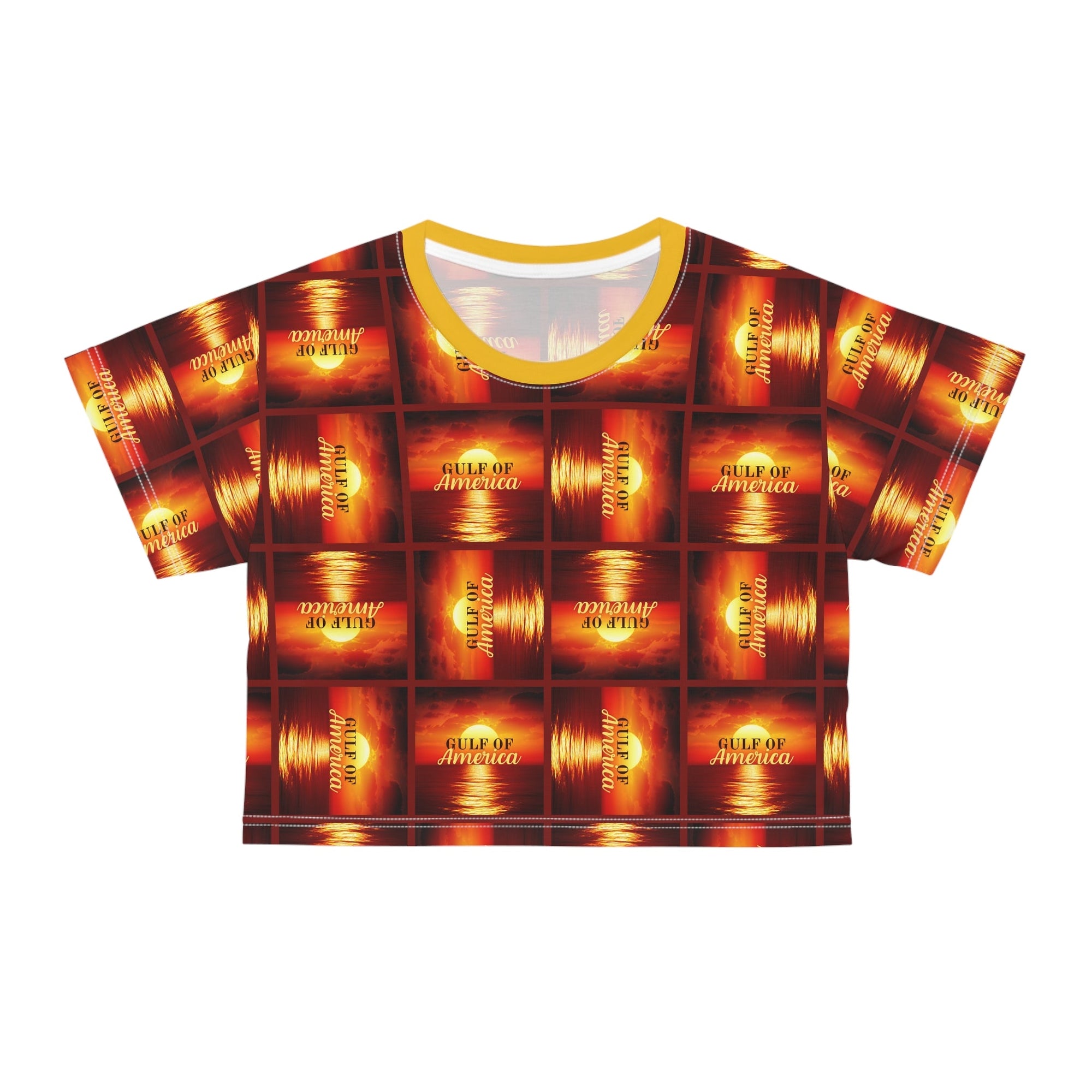 Vibrant 'Gulf of America' Graphic Crop Tee for Summer Vibes Printify