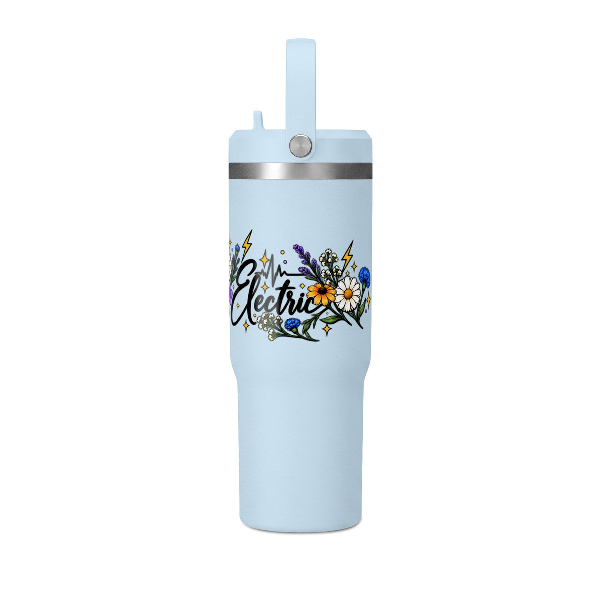 Beautifully Electric 32 oz Tumbler | Epilepsy Awareness Floral Travel Cup