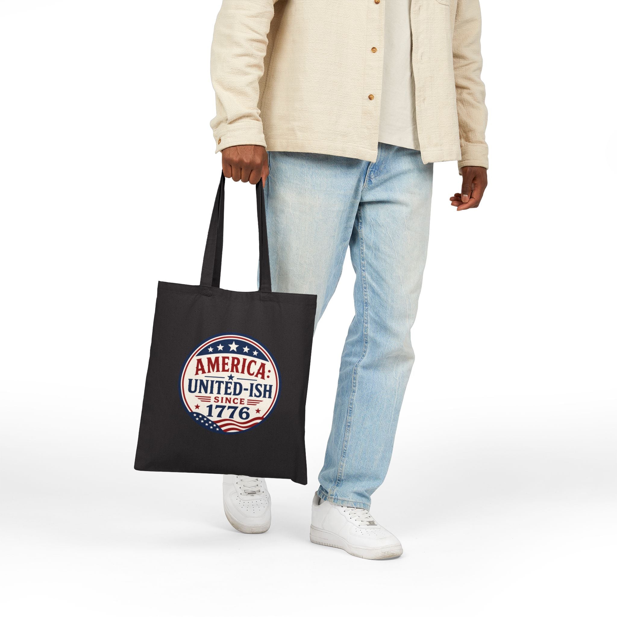 America United-ish Since 1776 Patriotic Canvas Tote Bag | Americana USA Carryall