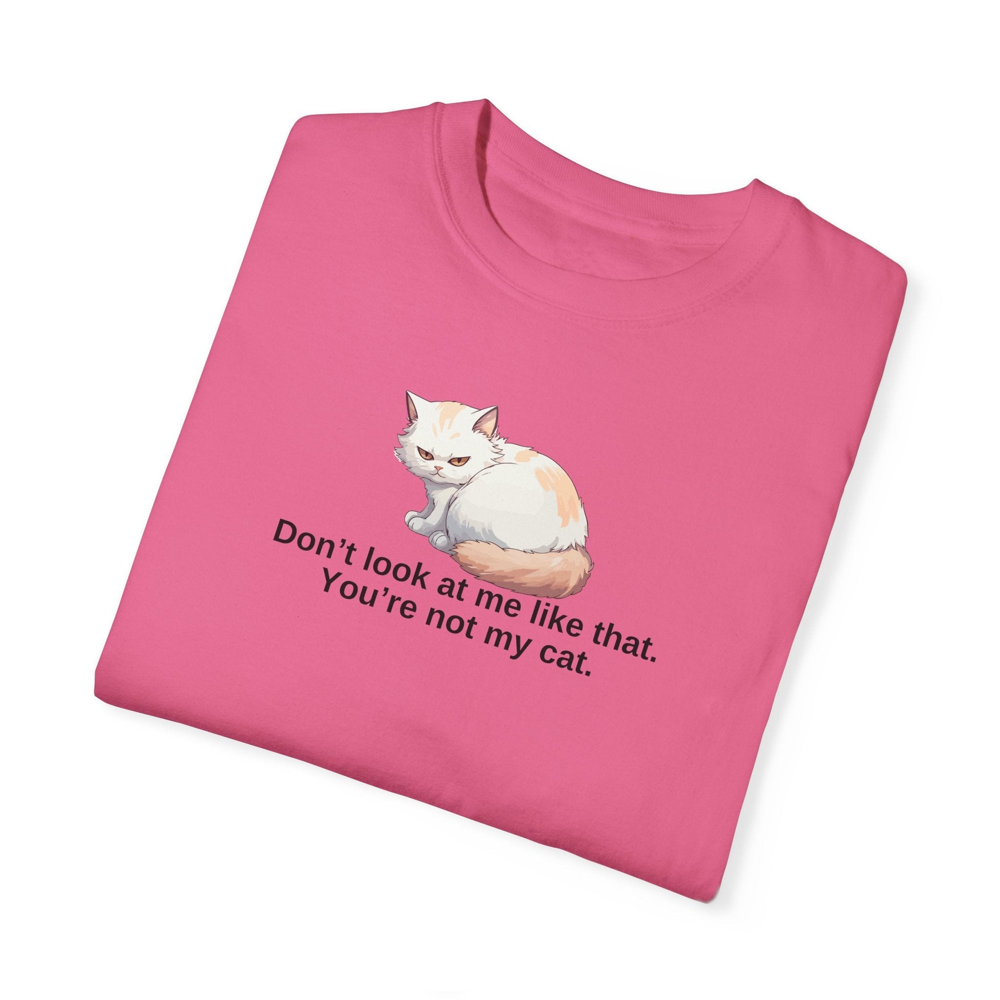 Don’t Look at Me Like That, You’re Not My Cat Unisex Garment-Dyed T-Shirt Printify