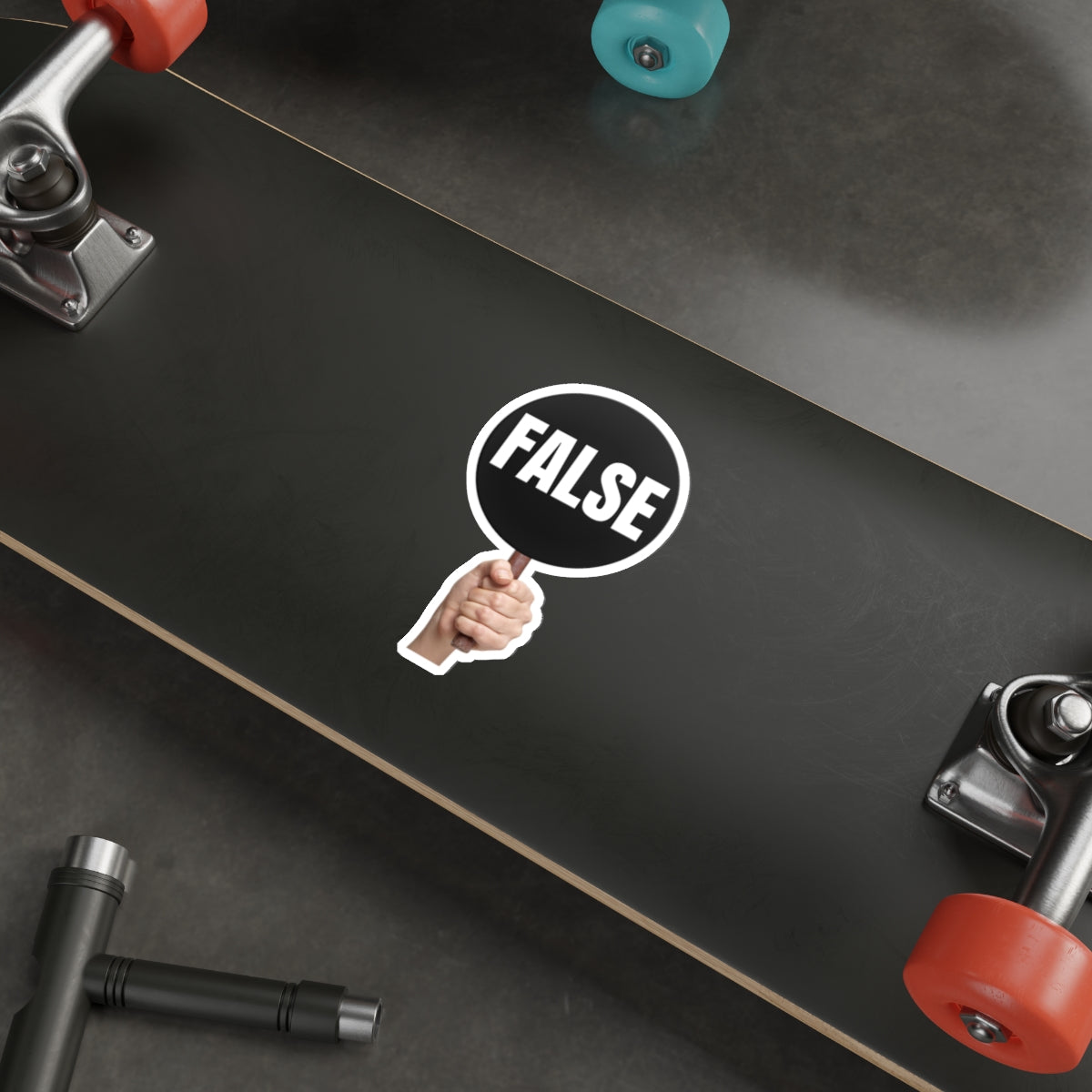 Bold 'False' Die-Cut Stickers for Democrats Printify