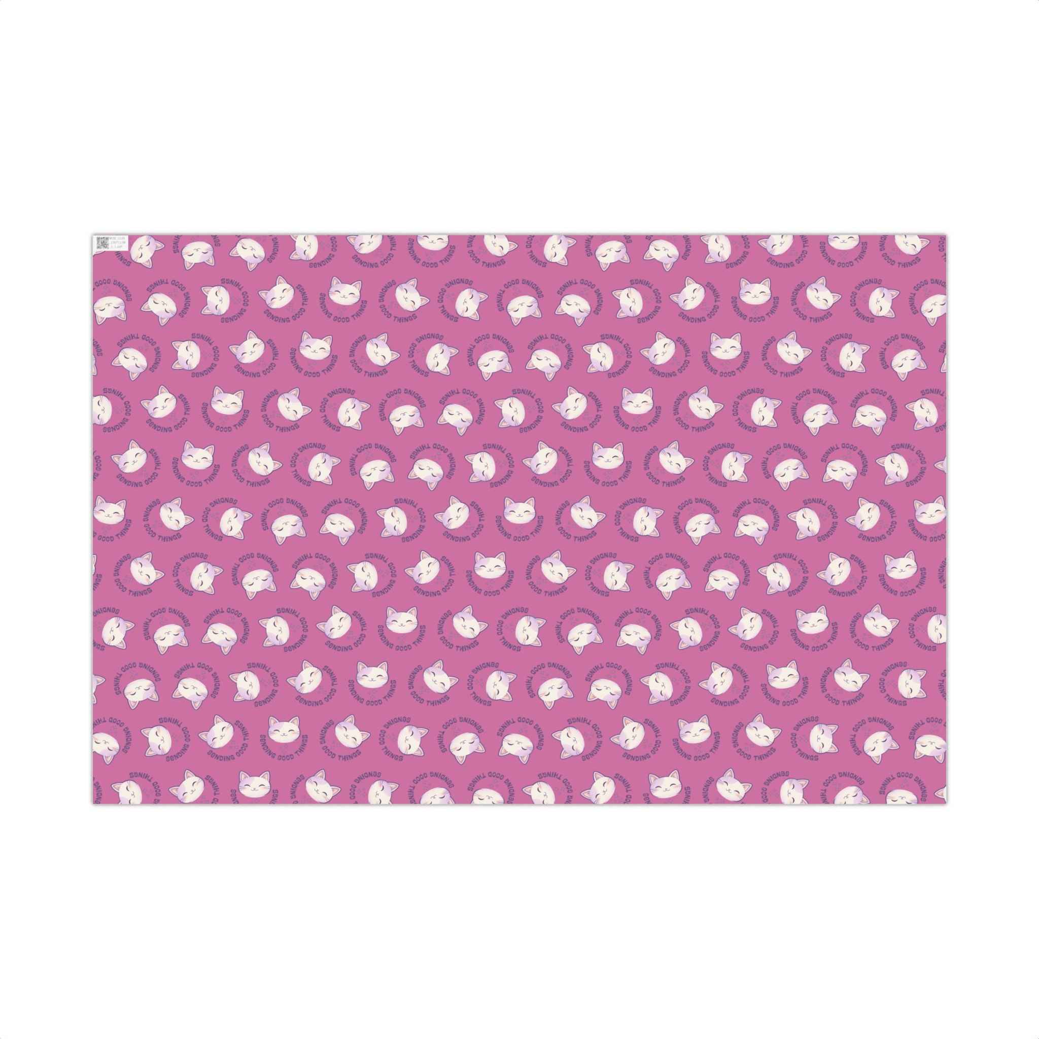 Sending Good Things Cat Gift Wrap – Pink All-Occasion Wrapping Paper