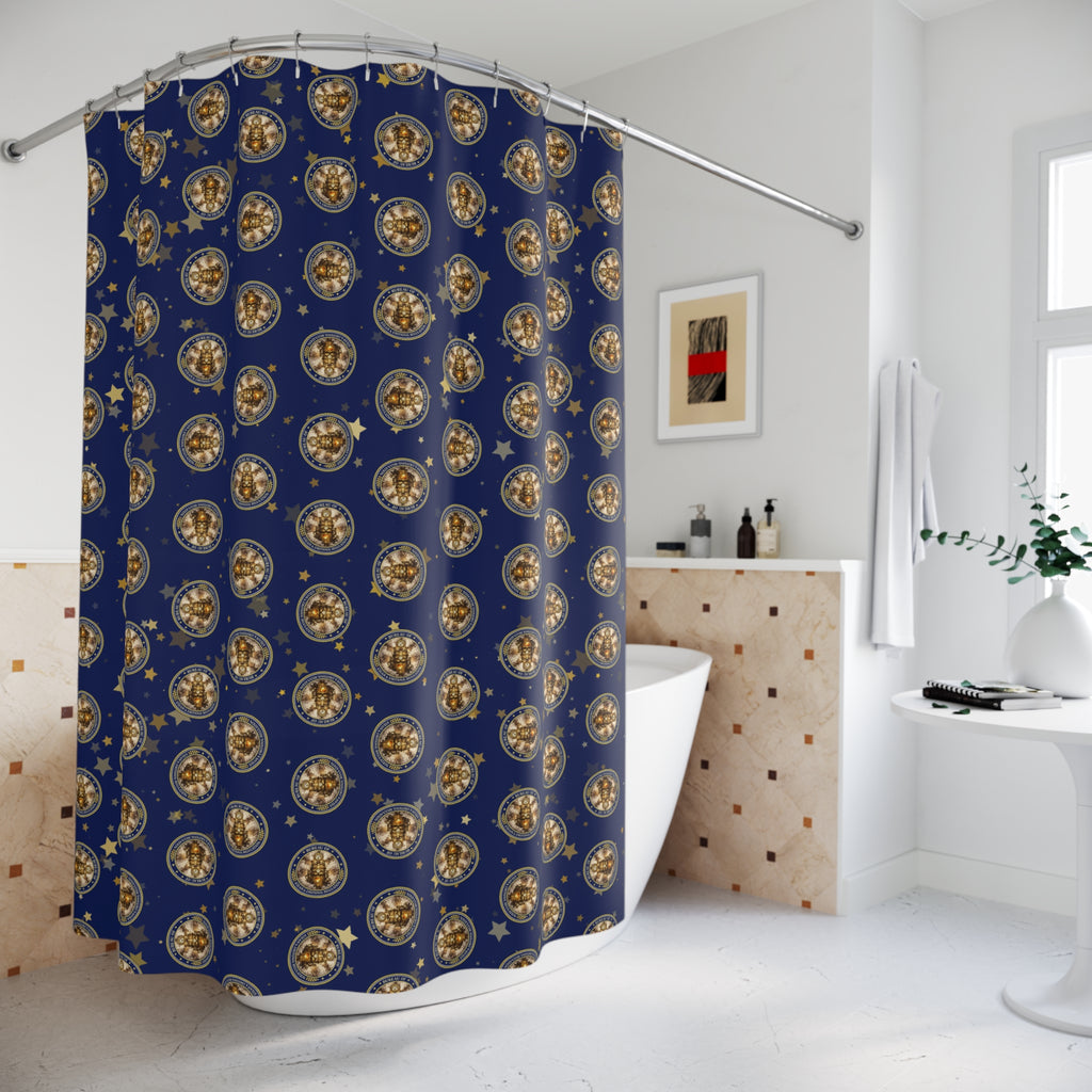 Bureau of Steam & Emotional Regulation Shower Curtain | Celestial Pattern