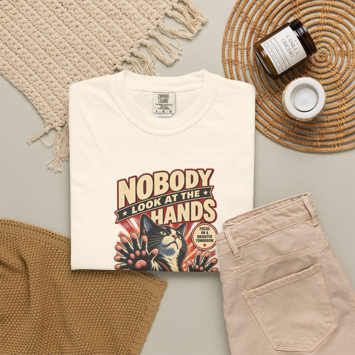 Nobody Look at the Hands AI Slop Comfort Colors T-Shirt