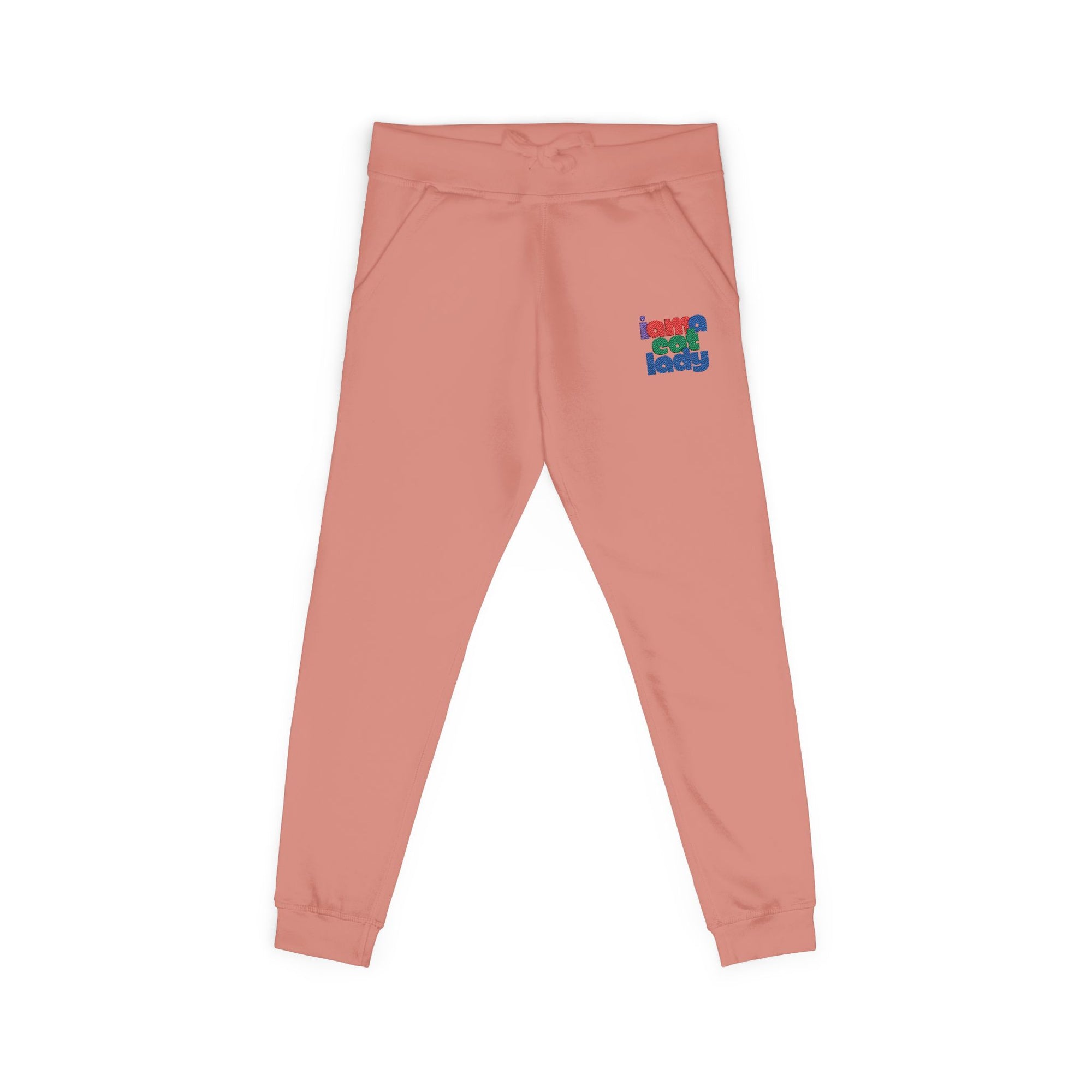 Cozy Embroidered Unisex Fleece Sweatpants for Relaxation