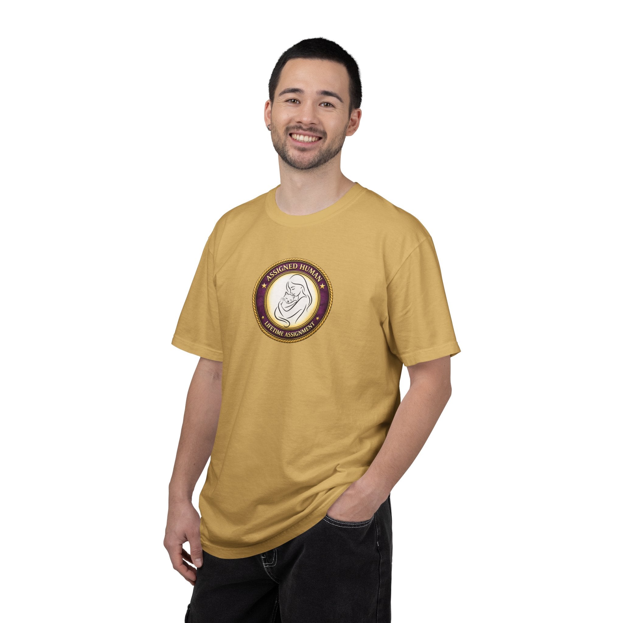 Assigned Human – Lifetime Assignment T-Shirt | Cat Lover Seal Tee