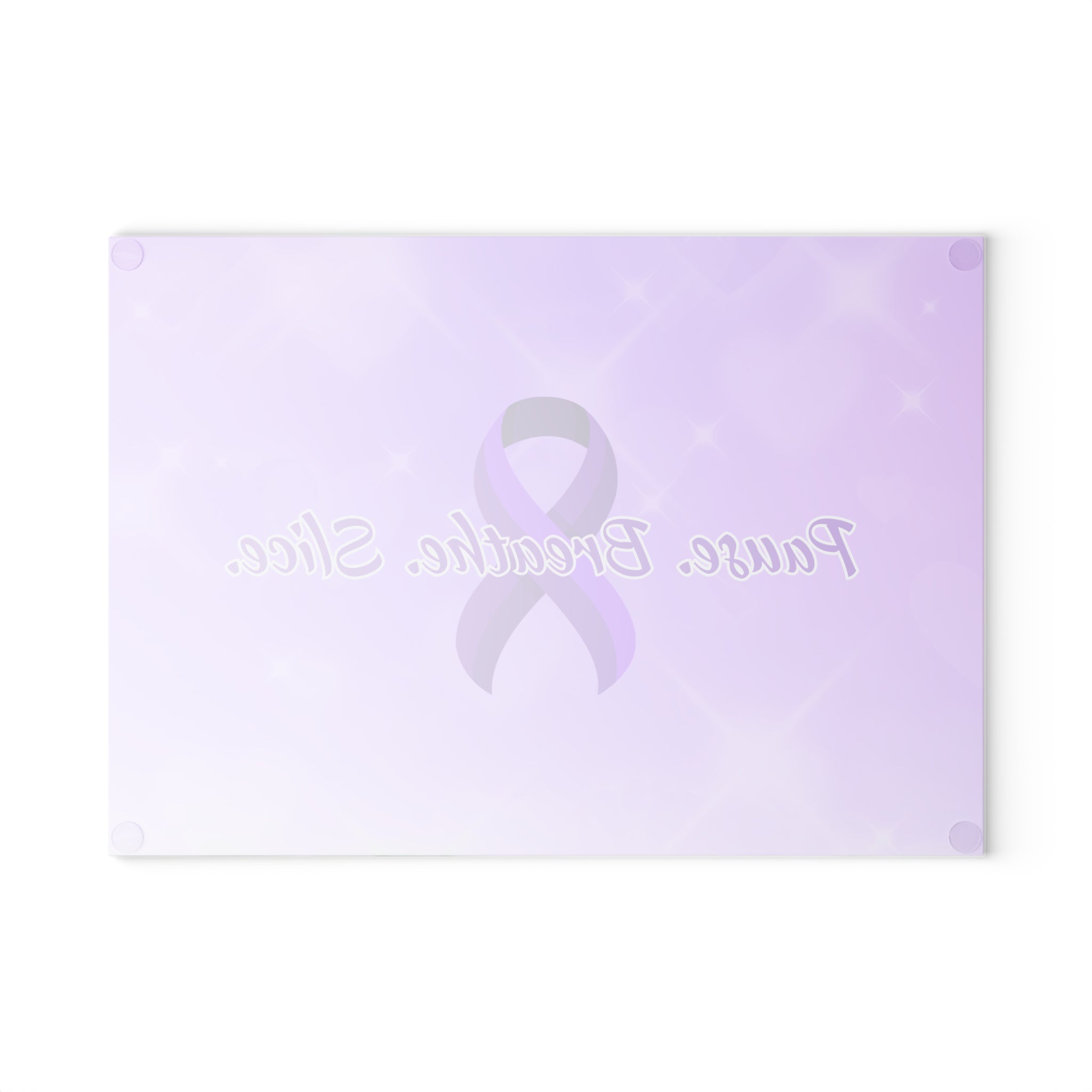 Pause Breathe Slice Epilepsy Awareness Glass Cutting Board – Purple Ribbon Kitchen Board