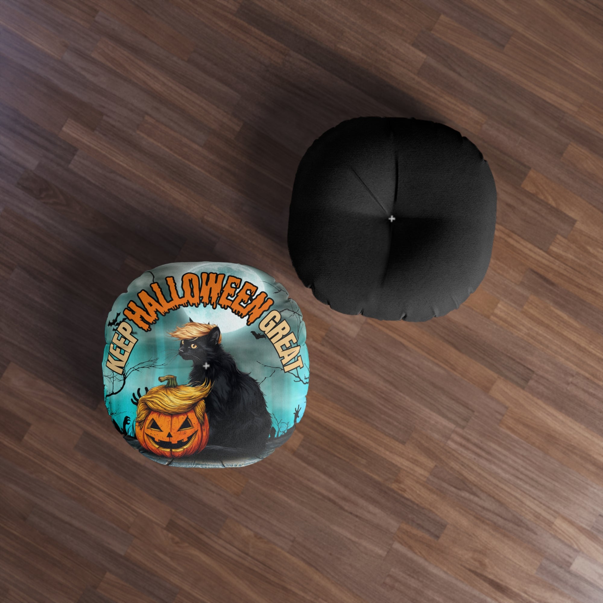 Keep Halloween Great Tufted Floor Pillow, Round