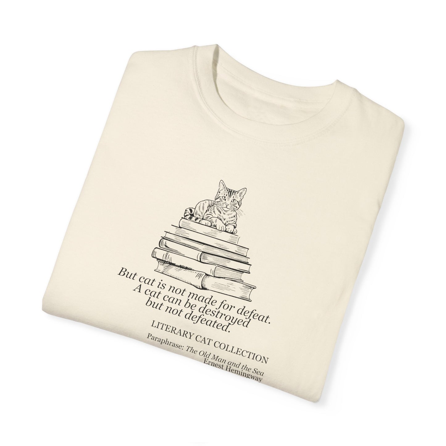 Literary Cat Unisex T-Shirt - The Old Man & the Sea