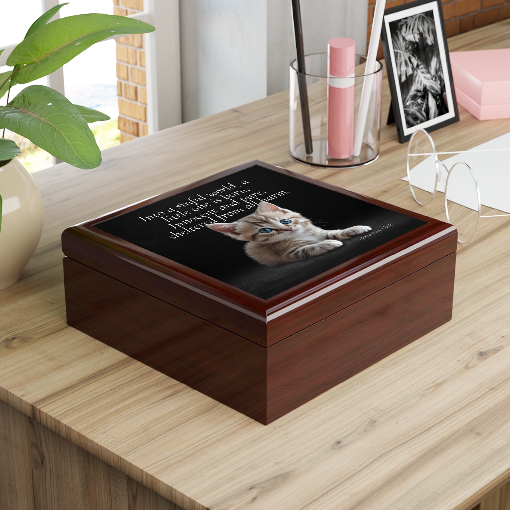 Photo depicting the ​A Little One is Born Jewelry Box from EpiAl's Shop.
