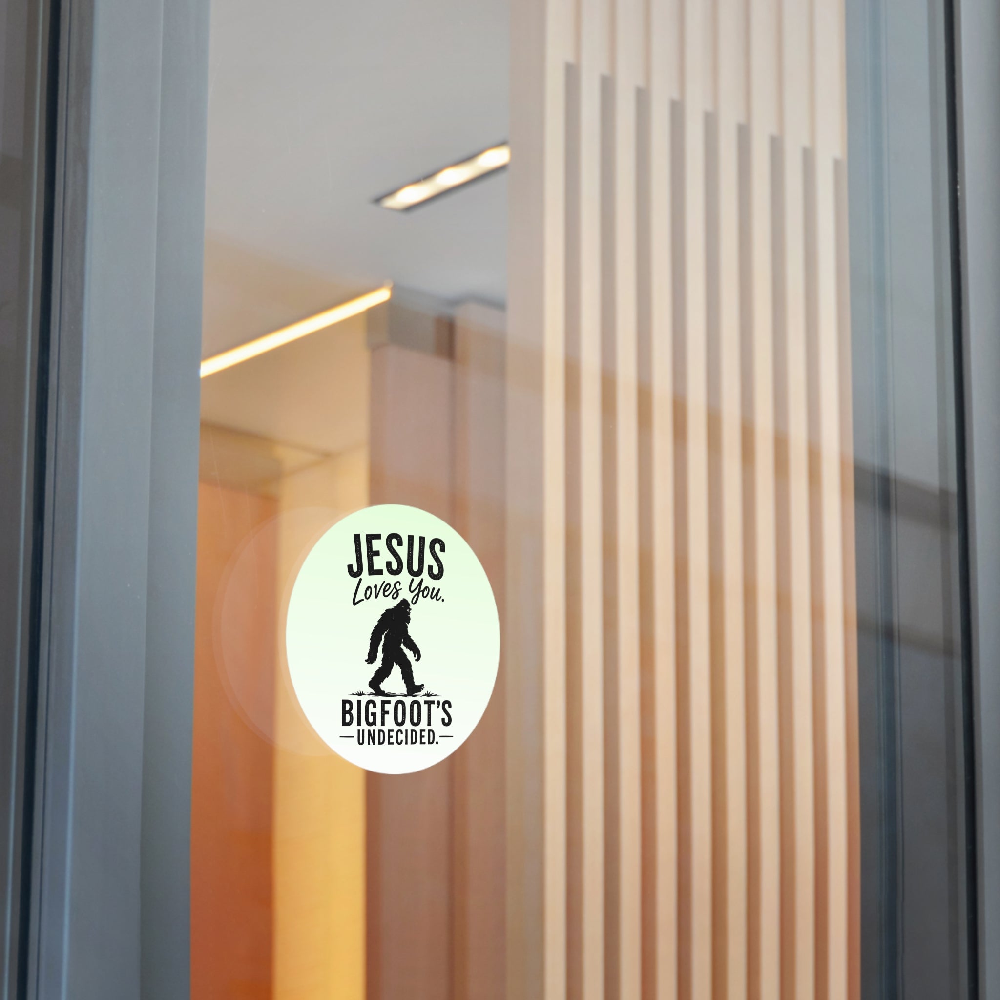 Jesus Loves You. Bigfoot’s Undecided. Vinyl Sticker