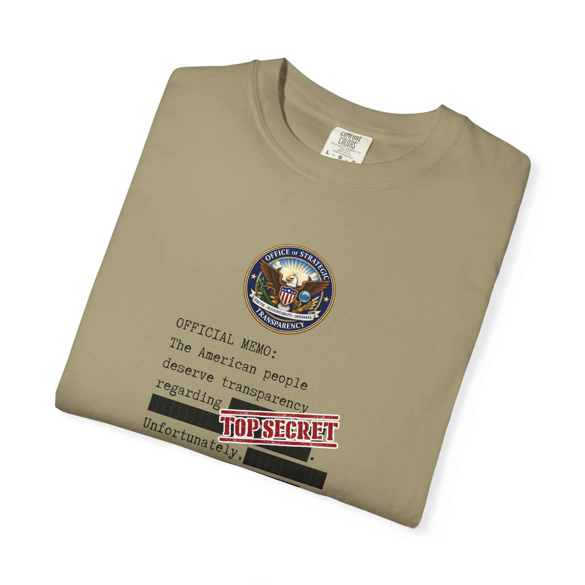 Official Memo “Top Secret” Unisex T-Shirt – Redacted Transparency Graphic Tee