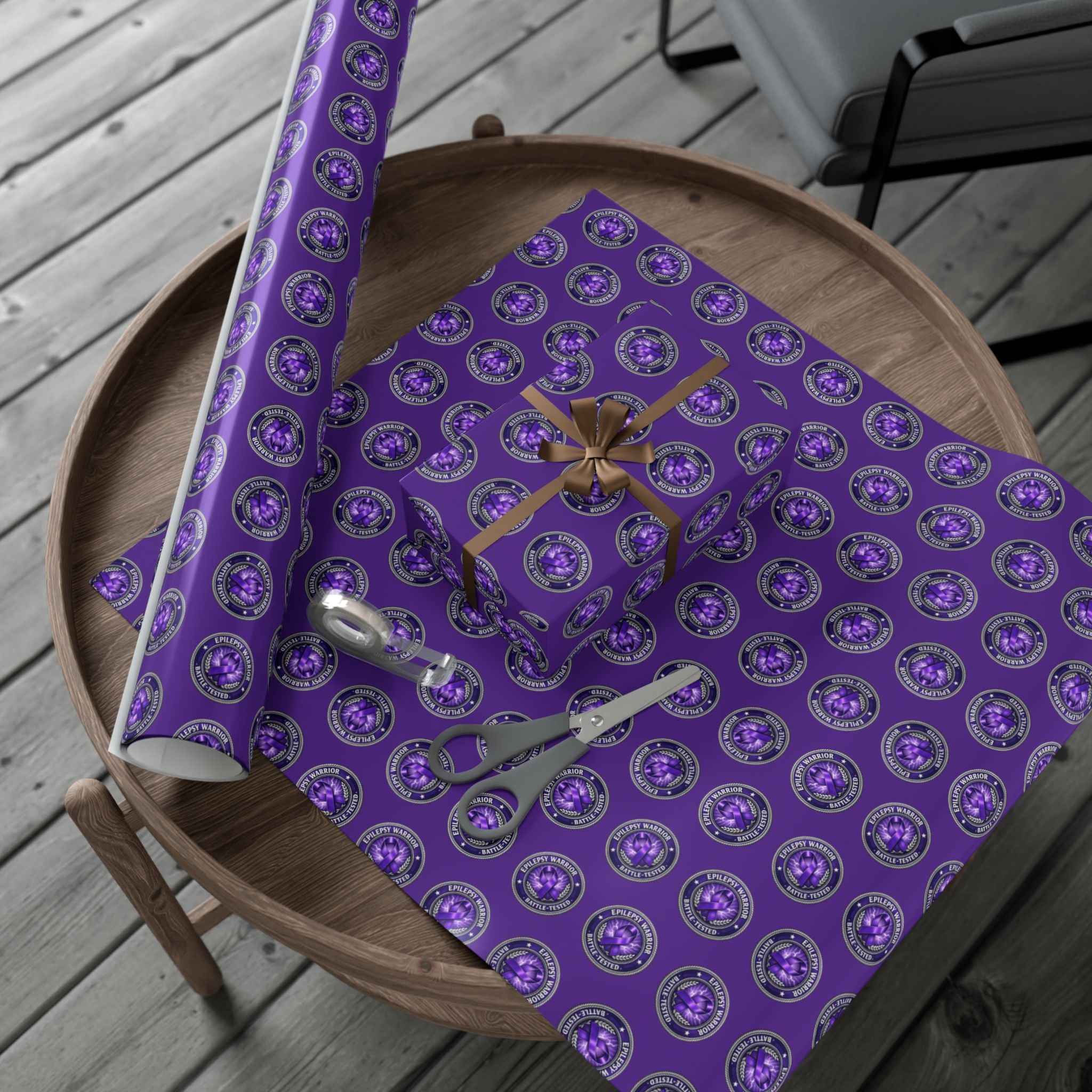 Epilepsy Warrior Gift Wrap | Purple Awareness All-Occasion Wrapping Paper