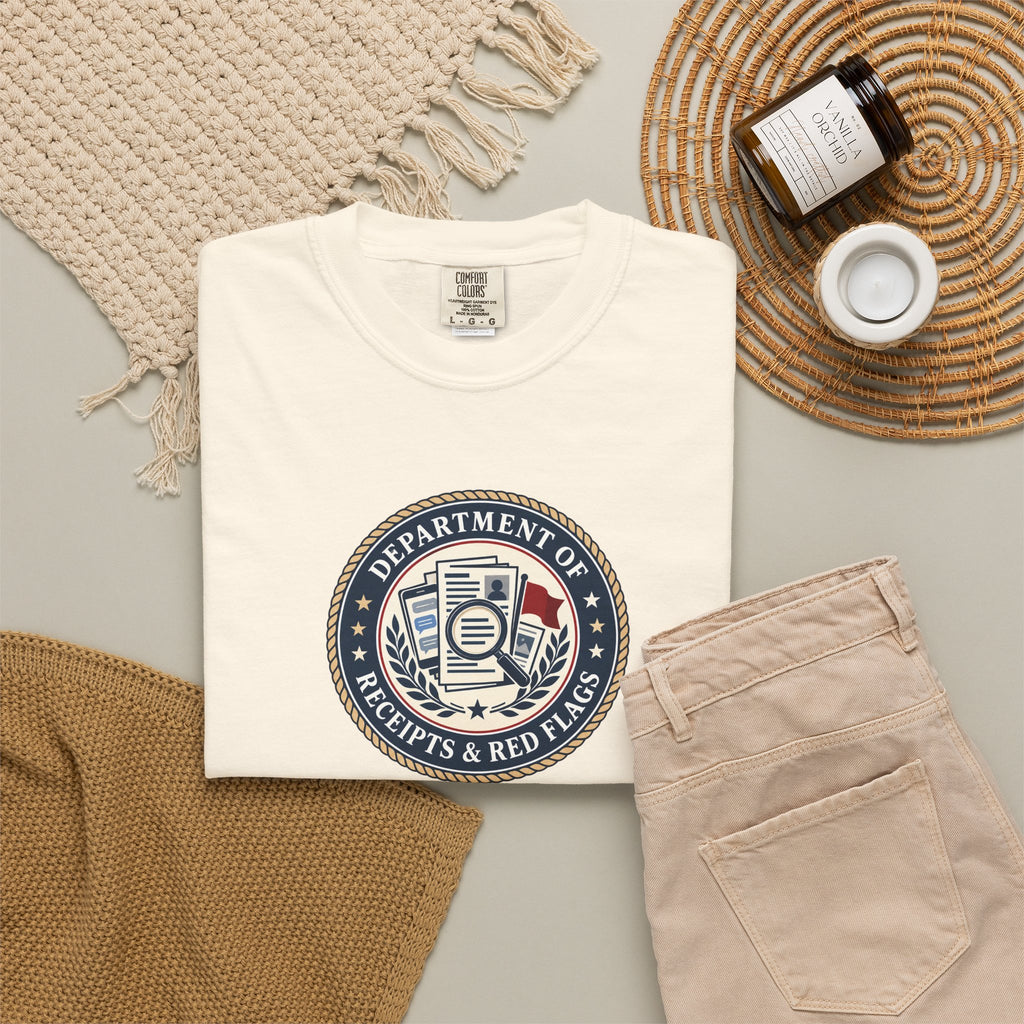 Department of Receipts & Red Flags T-Shirt | True Crime Faux Agency Tee