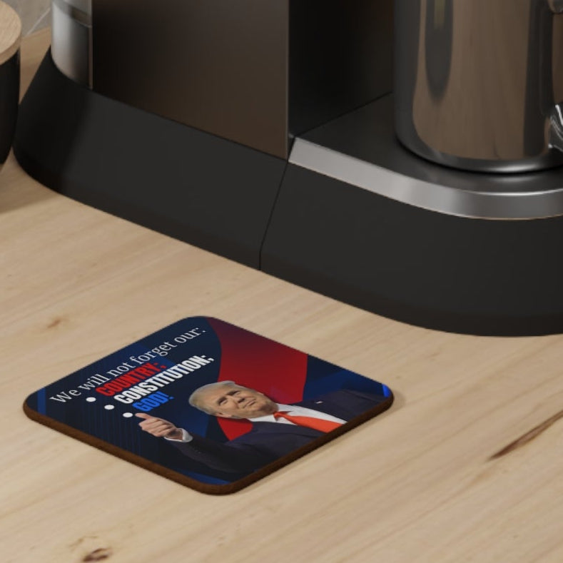 Trump Country Constitution God Hardboard Back Coaster