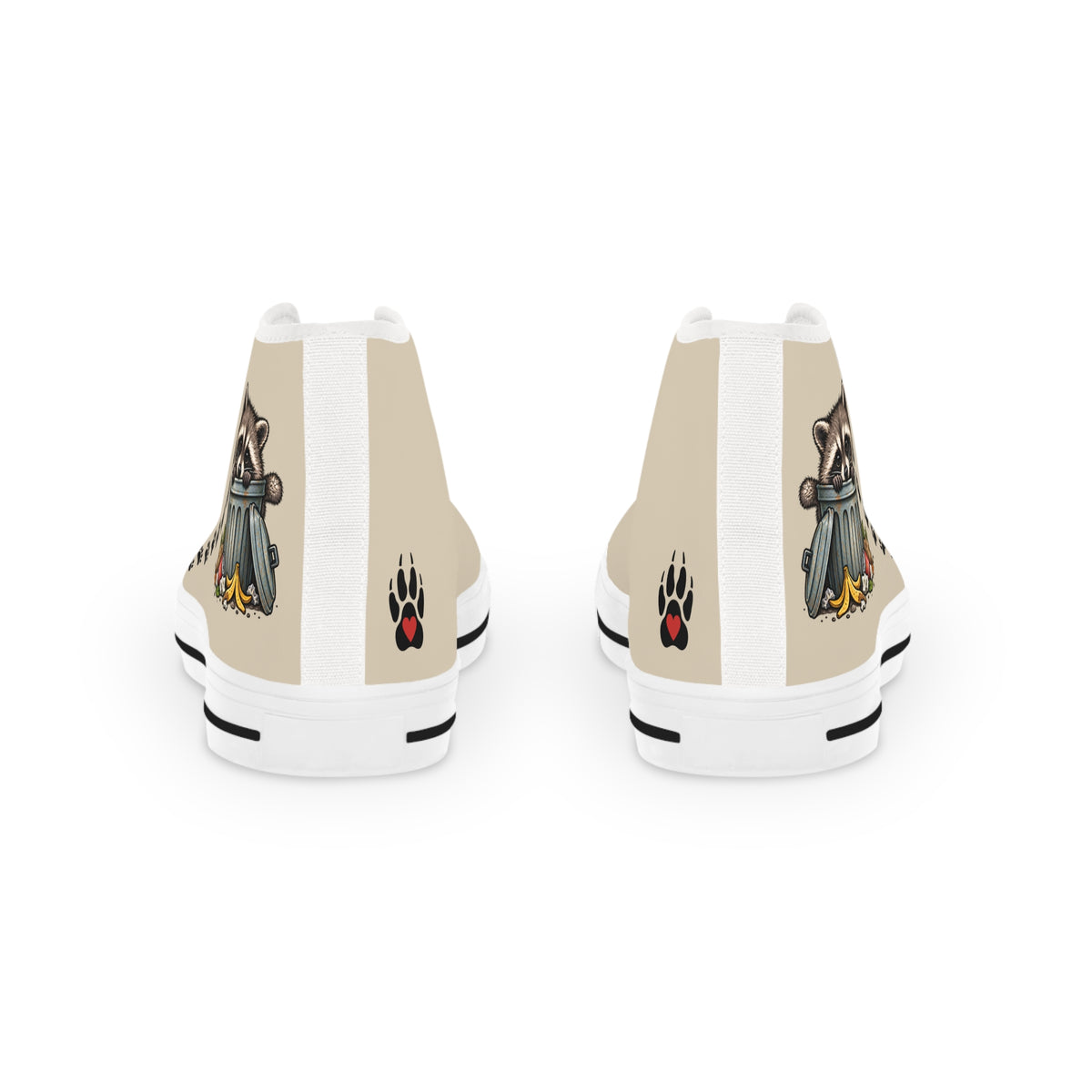 Jimothy Raccoon Paw Print Men's High-Top Canvas Sneakers