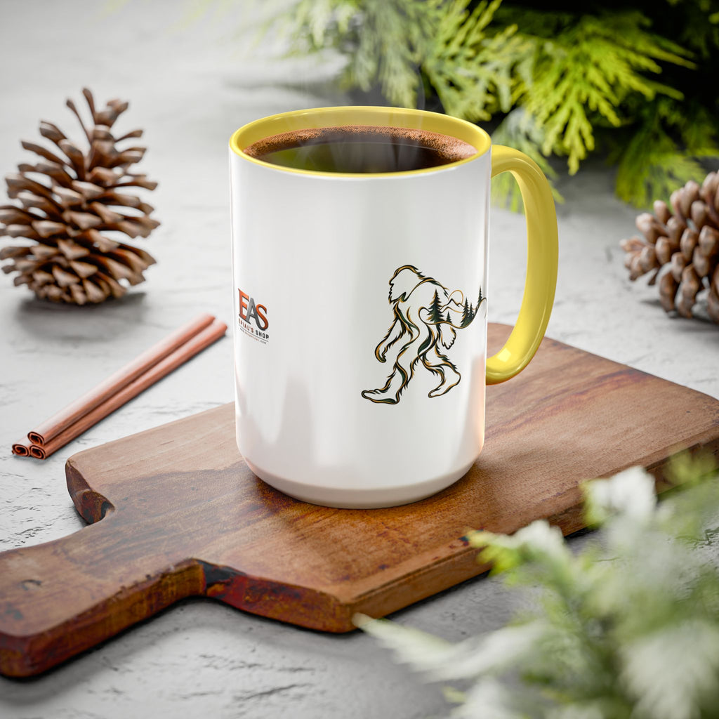 Barely There Bigfoot Ceramic Mug | Abstract Sasquatch Forest Art | 11oz & 15oz