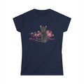 Petals, Paws & Peace Black Cat T-Shirt – Floral Cat Lover Graphic Tee