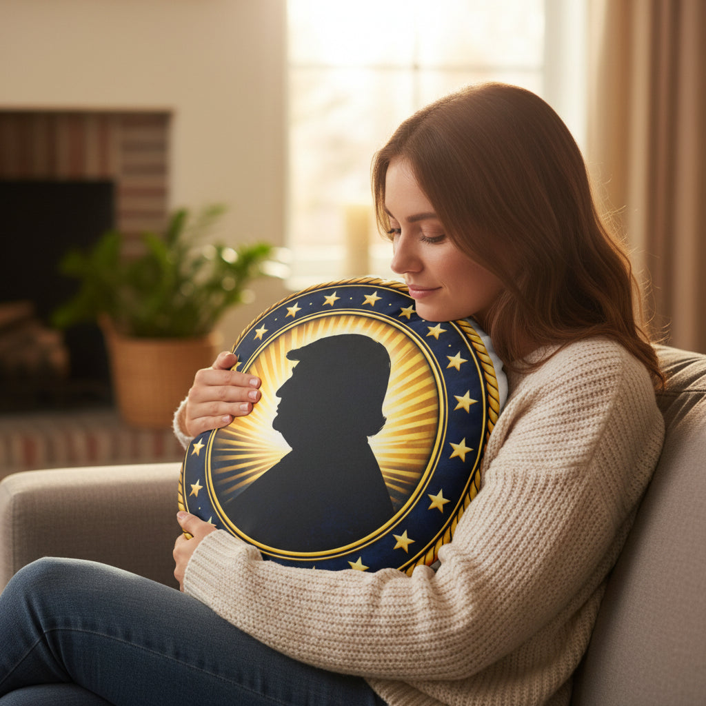 Presidential Seal Shaped Pillow – Classic Round Emblem Design