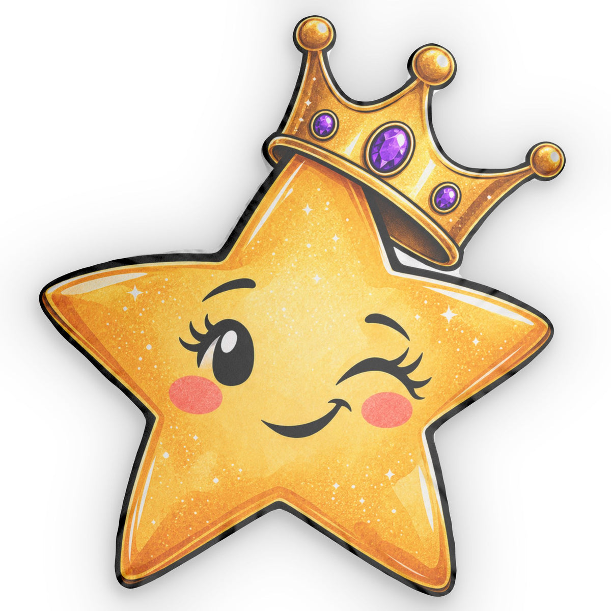 Main Character-ish Star Shaped Pillow | Cute Trendy Crown Accent Pillow