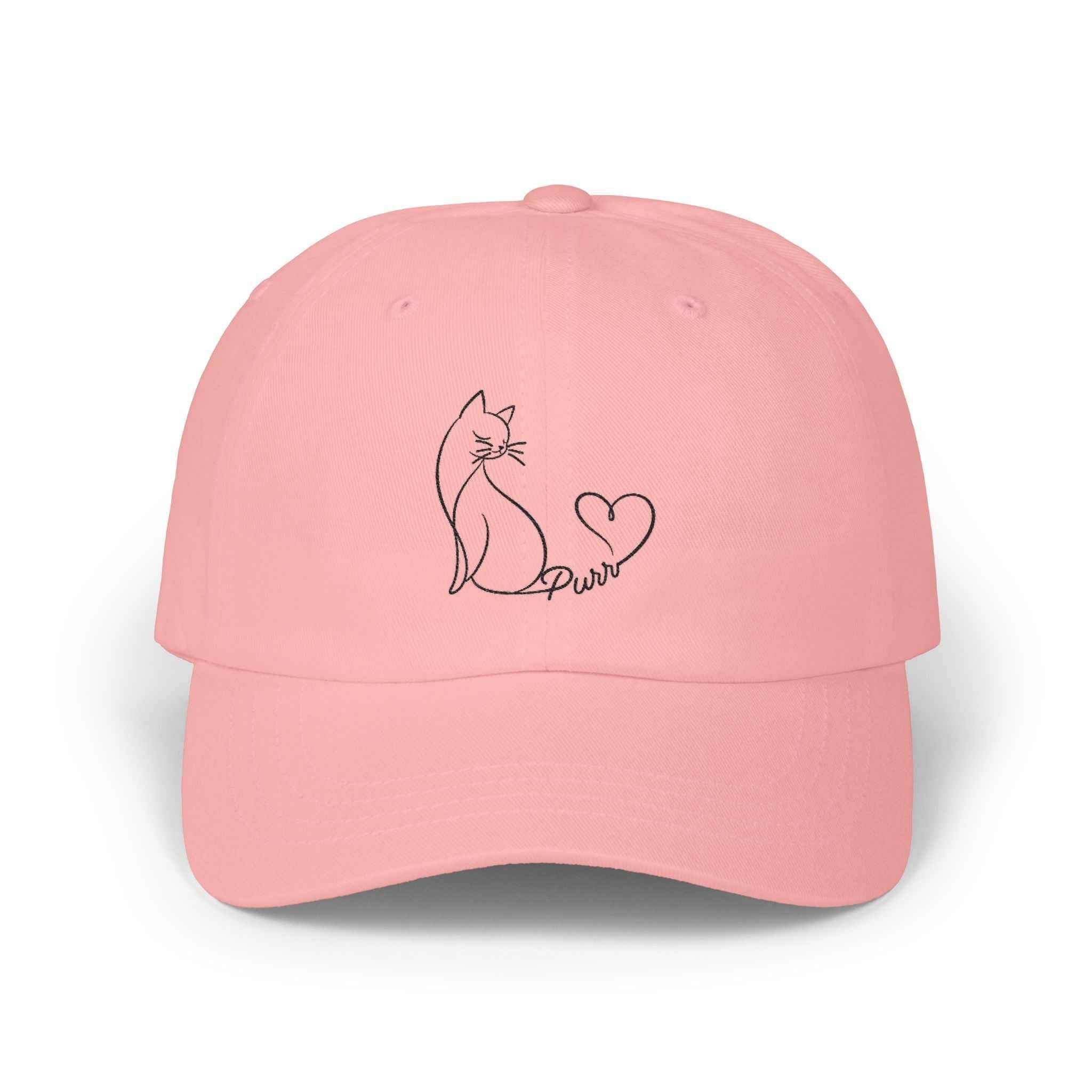 Purr Line Art Cat Hat – Minimalist Cat Lover Cap